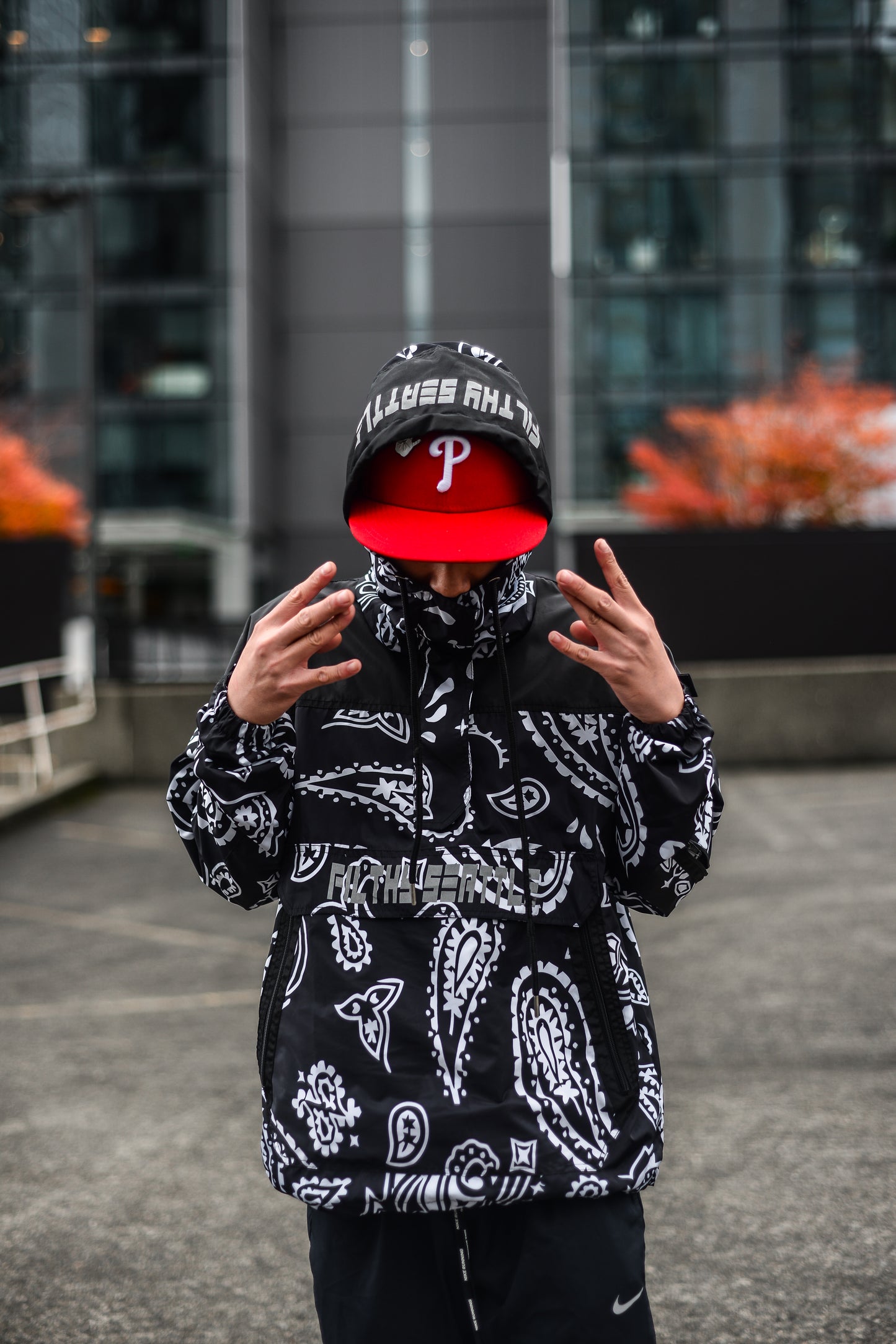 Filthy Black Paisley Anorak