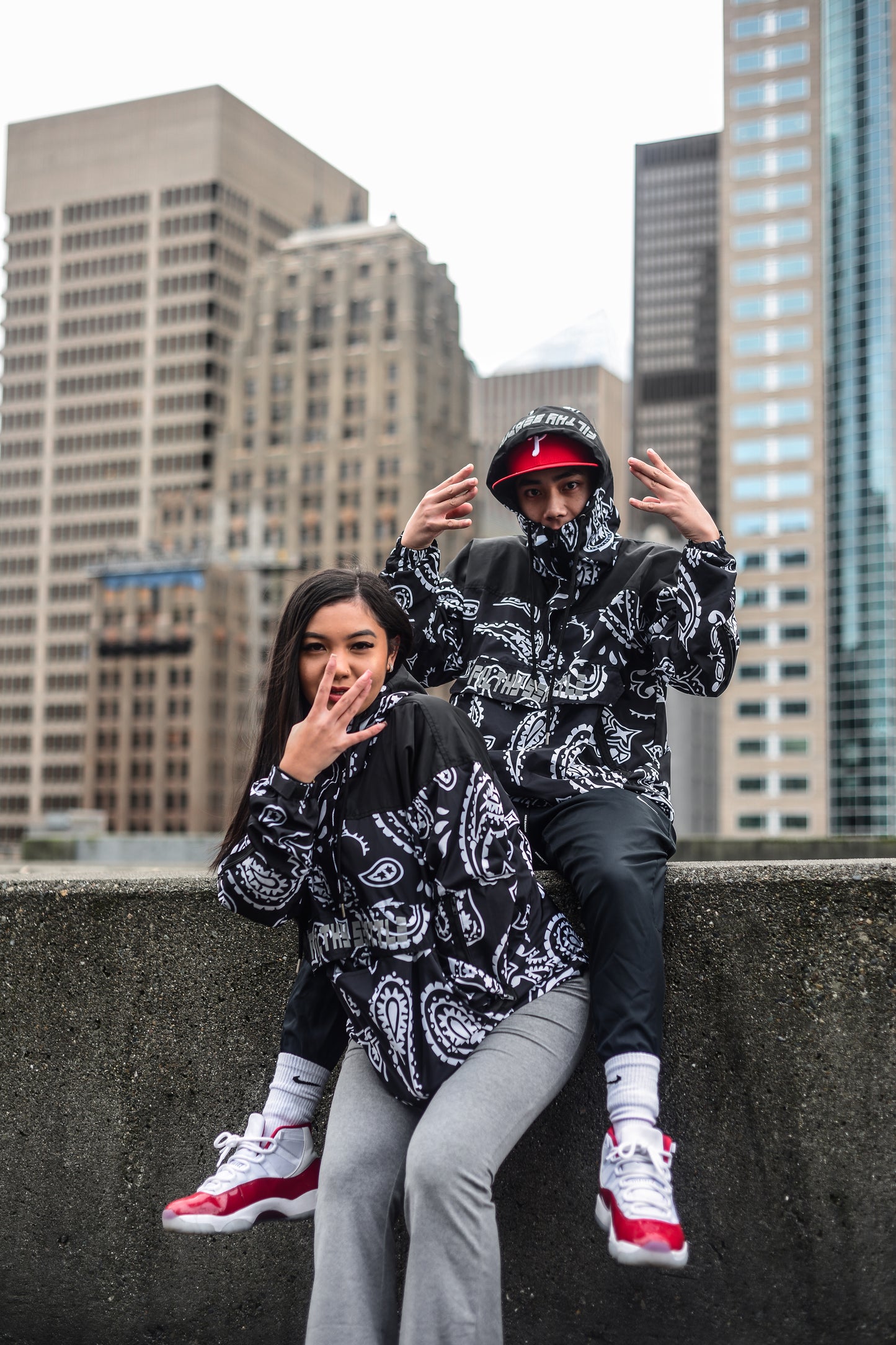 Filthy Black Paisley Anorak