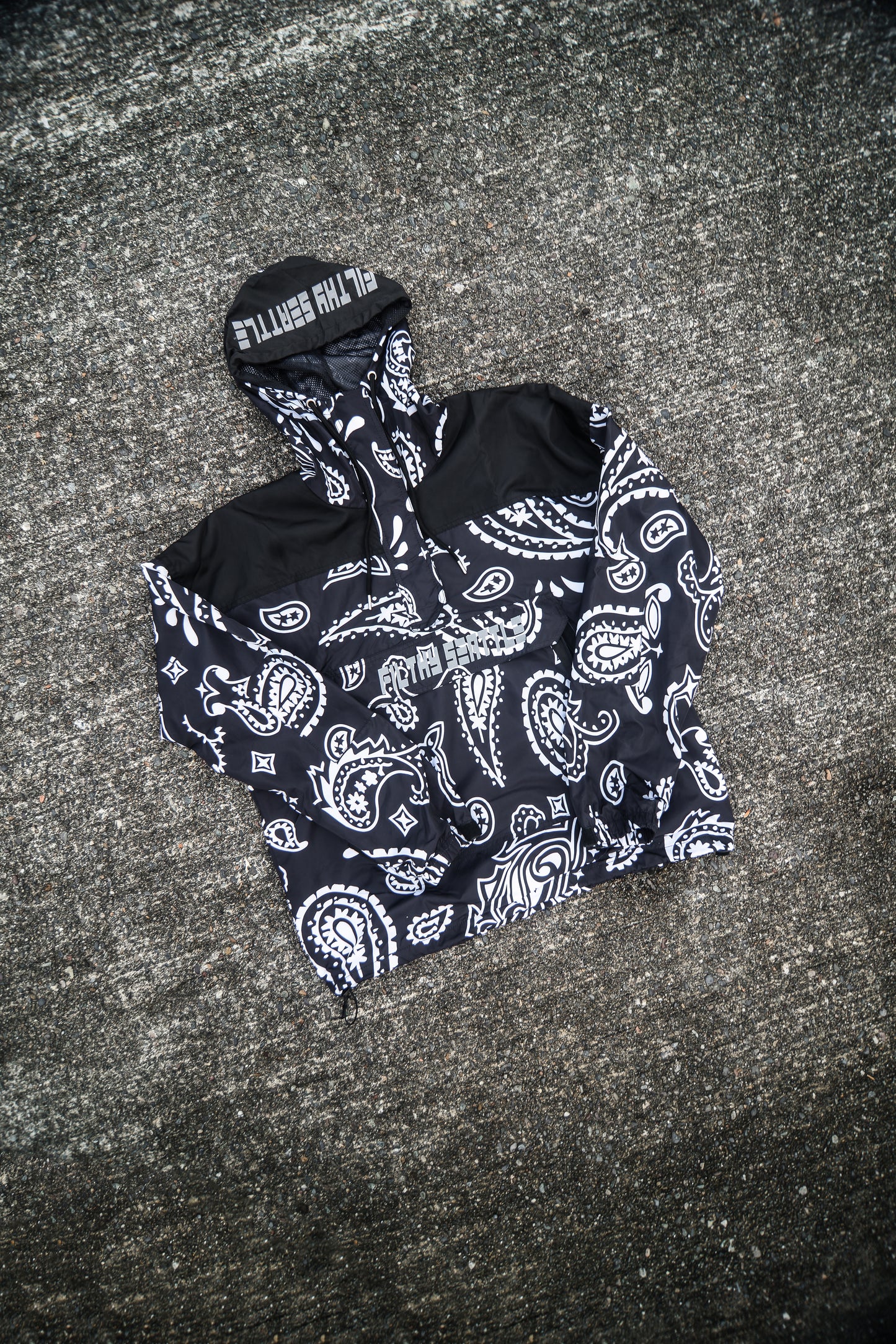 Filthy Black Paisley Anorak
