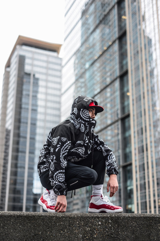 Filthy Black Paisley Anorak